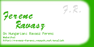 ferenc ravasz business card